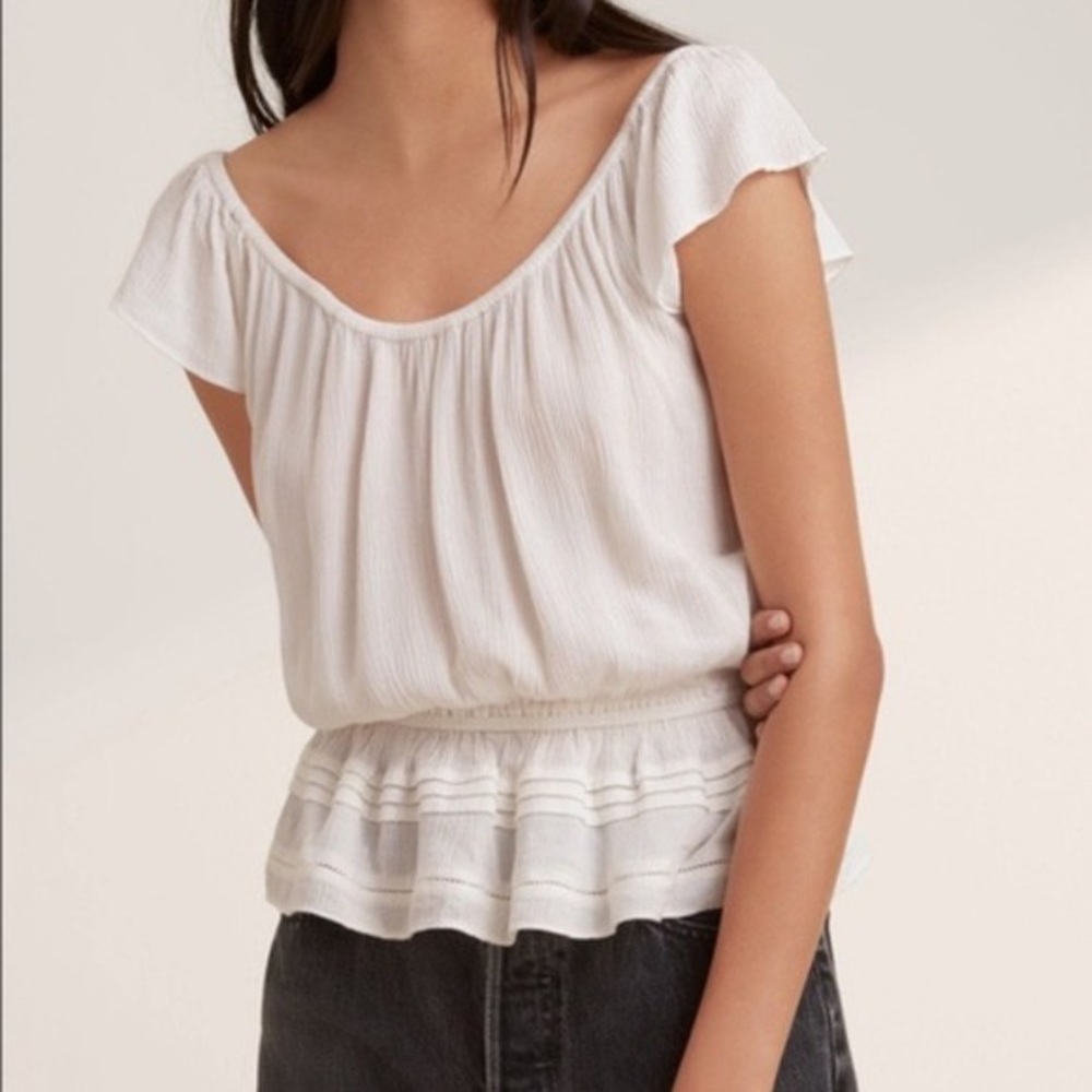 Artizia Talula Templin Peasant Off Shoulder Blouse